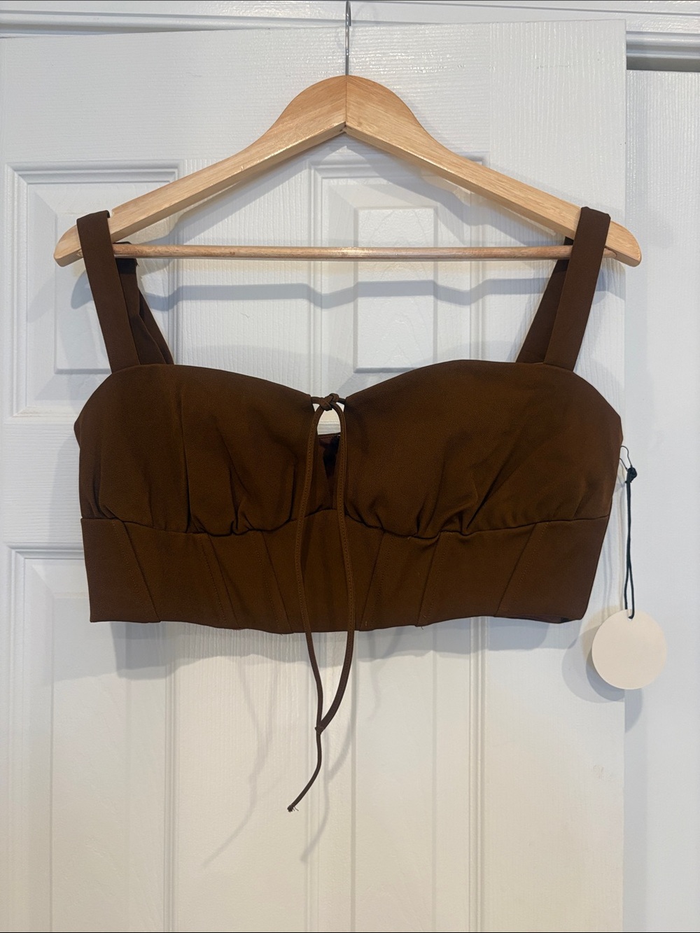 Remi x Revolve Jodie Women’s Brown Cropped Bustier Top